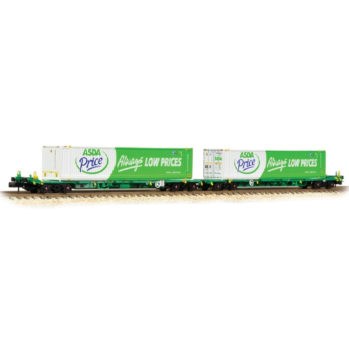 Graham Farish [N] 377-368 FIA Intermodal Bogie Wagons with 'ASDA' 45ft Containers