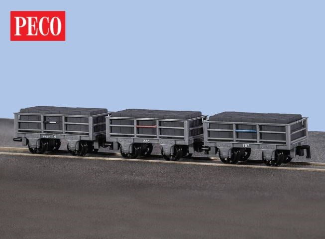 Peco GR-320 OO-9 2 Ton Slate Wagon Pack - Festiniog Railway (3 Unbraked)