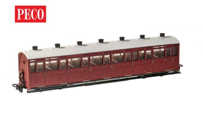 Peco GR-440U OO-9 All Third Coach Unlettered Indian Red