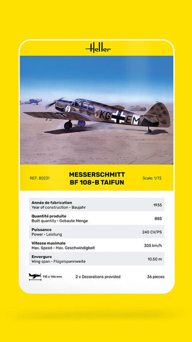 Heller 80231 1:72 Messerschmitt BF 108 B Taifun