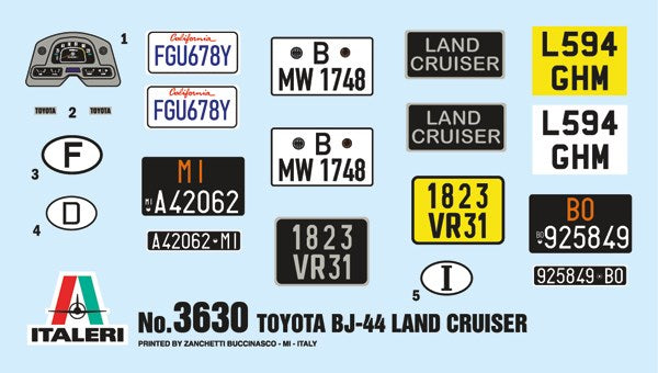 Italeri 3630 1:24 Toyota Land Cruiser BJ44