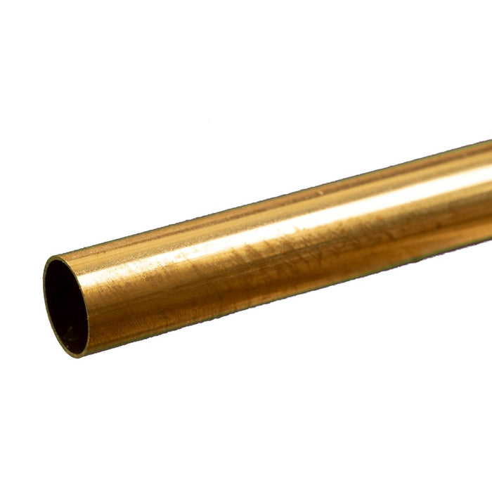 K&S 8140 Brass Round Tube 17/32 x 0.014 - 12" Length
