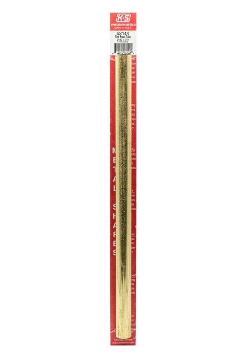 K&S 8144 Brass Round Tube 21/32 x 0.014 - 12" Length