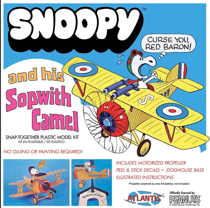 Atlantis Models M6779 Snoopy and his Sopwith Camel with Motor SNAP