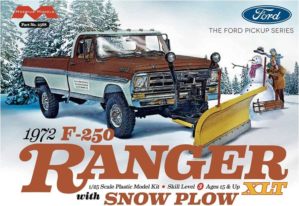 Moebius Models 2568 1:25 1972 Ford F-250 4x4 with Snowplow