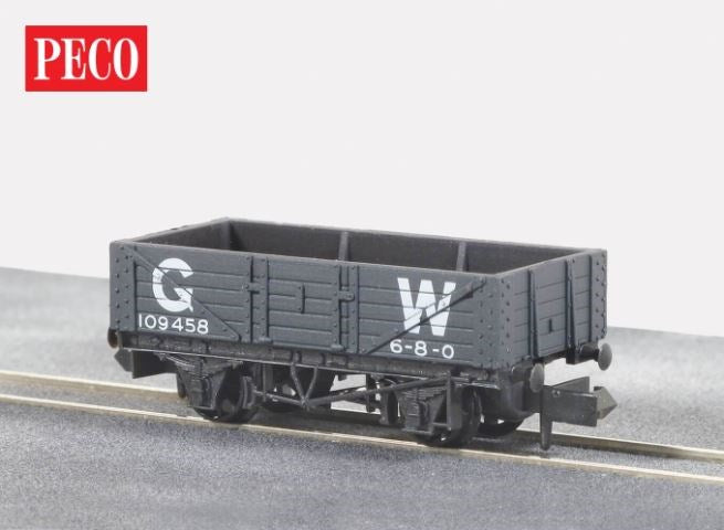 Peco NR-40W N GWR 5 Plank Mineral Wagon - Dark Grey
