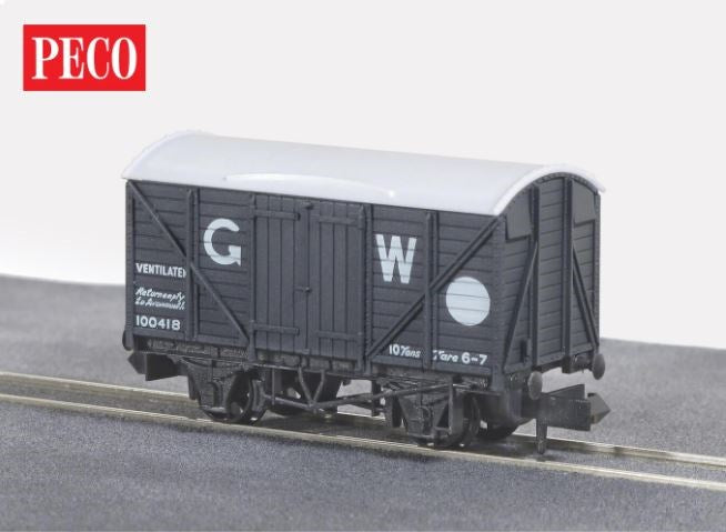 Peco NR-43W N GWR Standard Type Box Van Dark Grey