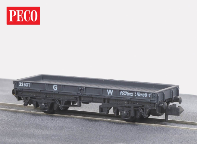 Peco NR-5W N GWR Plate Wagon - Dark Grey