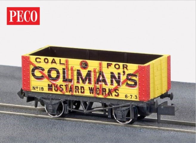 Peco NR-P412 N Colman's Mustard 7 Plank Wagon
