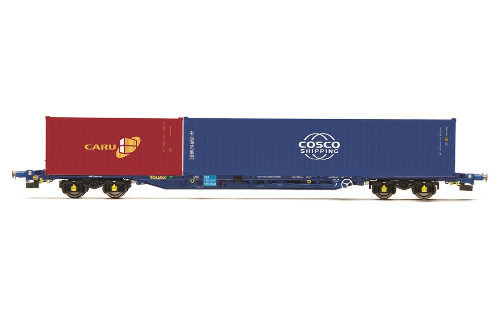 Hornby R60132 OO Touax KFA Container Wagon with 1 x 20' & 1 x 40' Containers - Era 11
