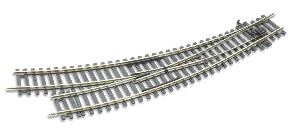 Peco ST-244 OO Setrack Curved Turnout, 2nd Radius, Right Hand (Code100)
