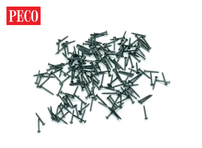 Peco ST-280 OO Setrack Track Fixing Nails (11mm, with 2mm head)