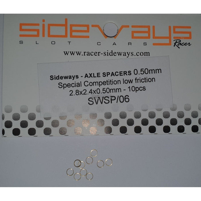 Sideways SWSP/06 Axle Spacers Brass Hard - 2.8x2.4x0.50mm - Special Competition Low Friction 0.50mm
