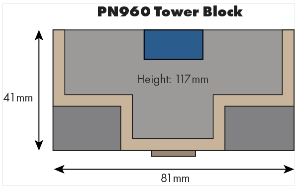 Metcalfe PN960 [N] Low Relief Tower Block