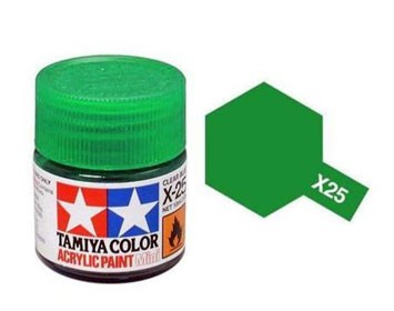 Tamiya X25 Clear Green Acrylic Paint - 10ml