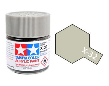 Tamiya X32 Titanium Silver Acrylic Paint - 10ml