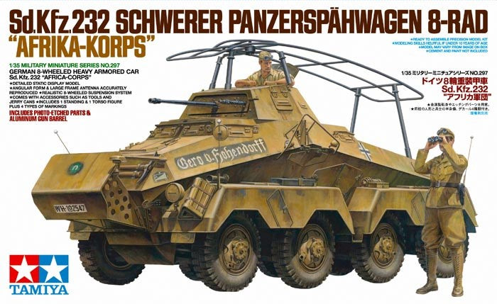 Tamiya 35297 1:35 German 8-Wheeled Heavy Armored Car Sd.Kfz.232 "Africa-Corps"