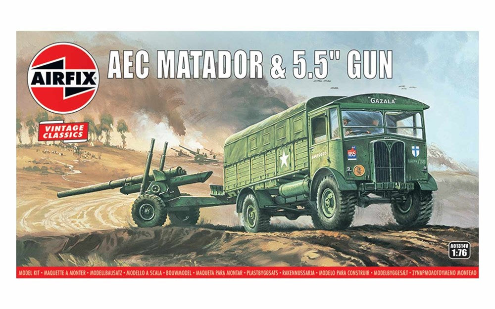 Airfix A01314V 1:76 AEC Matador and 5.5" Gun - Vintage Classics