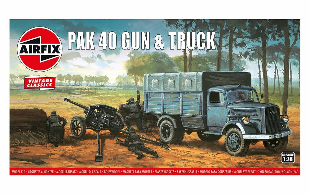 Airfix A02315V 1:76 Pak 40 Gun & Truck - Vintage Classics