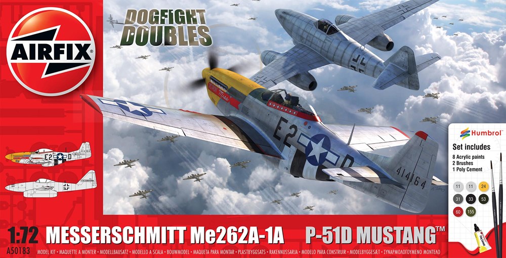 Airfix A50183 1:72 Messerschmitt Me262A-1A vs P-51D Mustang - Dogfight Doubles