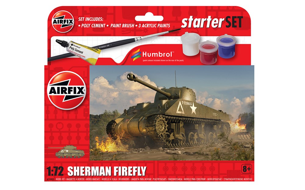 Airfix A55003 1:72 NEW Sherman Firefly - Small Starter Set