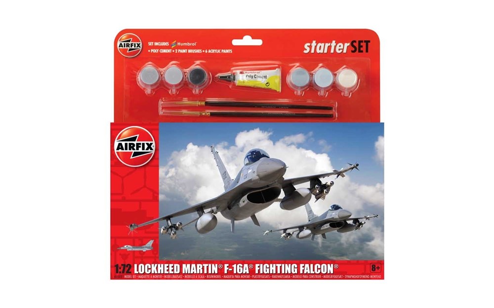 Airfix A55312 1:72 Lockheed Martin F-16A Fighting Falcon - Large Starter Set