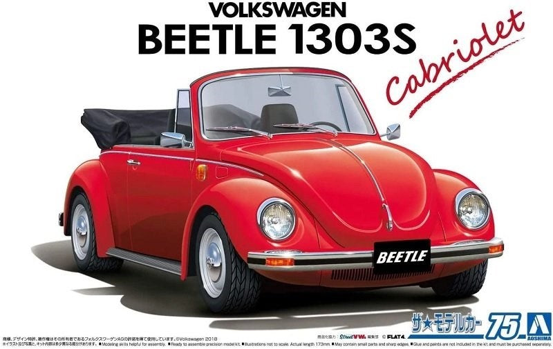 Aoshima 06154 1:24 Volkswagen Beetle 1303S Cabriolet