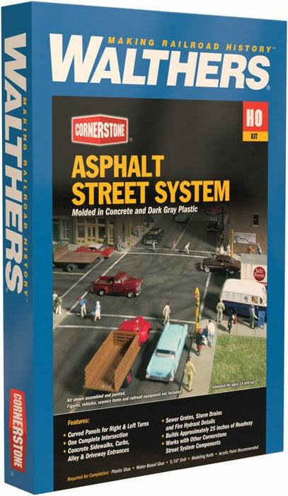 Walthers Cornerstone 933-3194 HO Asphalt Street System Kit - Complete Set