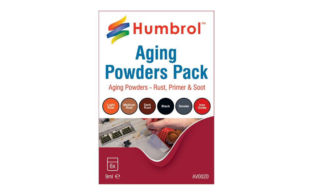 Humbrol AV0020 Aging powders mixed pack - 6 x 9ml