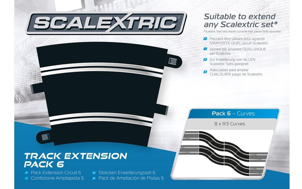 Scalextric C8555 Track Extension Pack 6 - 8 X R3 Curves