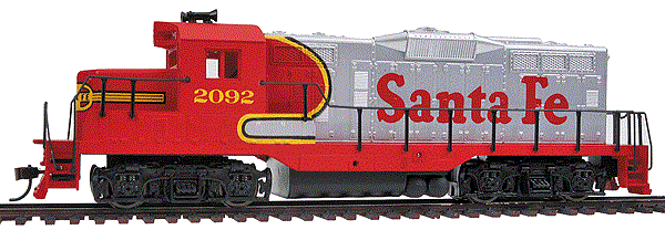 Walthers Trainline 931-113 HO EMD GP9M - Santa Fe No.2092 (Warbonnet red silver)