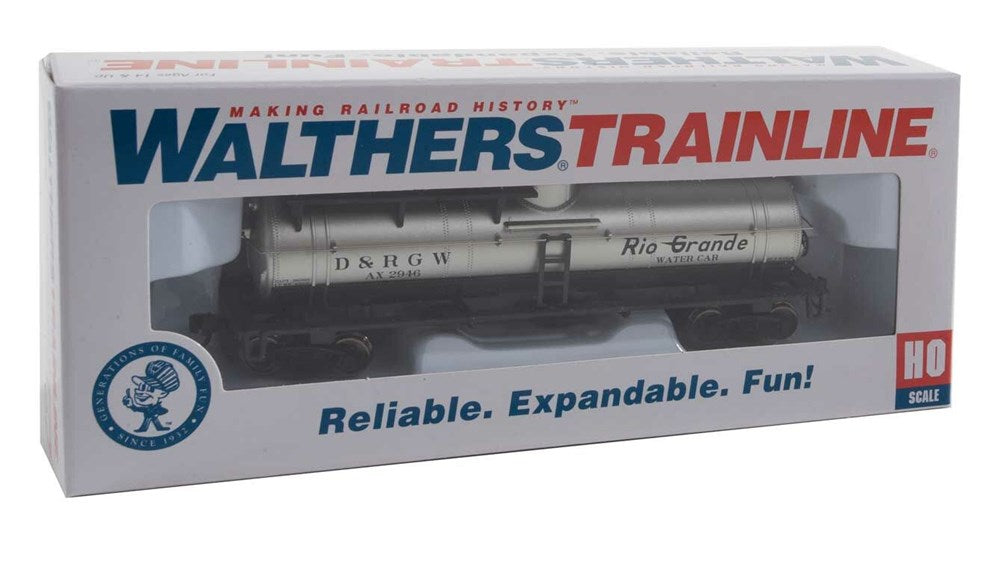 Walthers Trainline 931-1791 HO Firefighting Car - Ready to Run - Denver & Rio Grande Western(TM) #AX 2946 (silver, black)