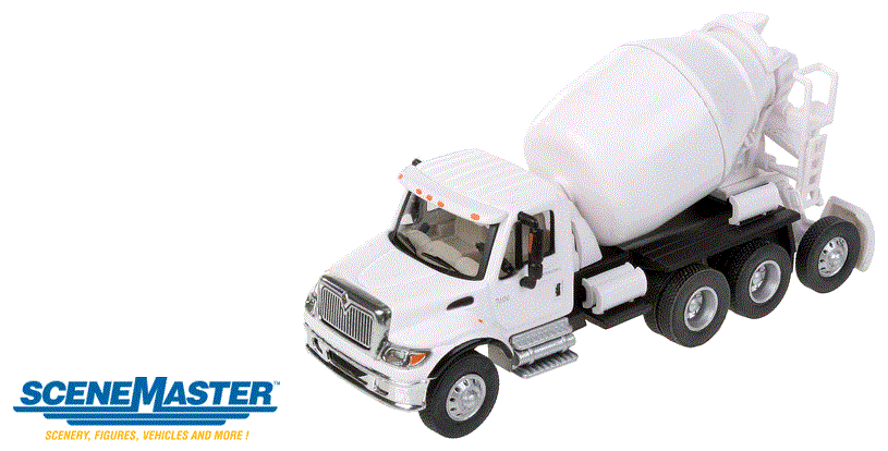 Walthers SceneMaster 949-11678 HO International(R) 7600 3-Axle Cement Mixer - Assembled - White