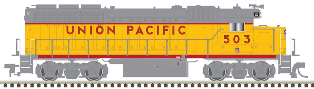 Atlas 10004046 HO EMD GP40 - LokSound and DCC - Master(R) Gold - Union Pacific 503 (Armour Yellow, gray, red)