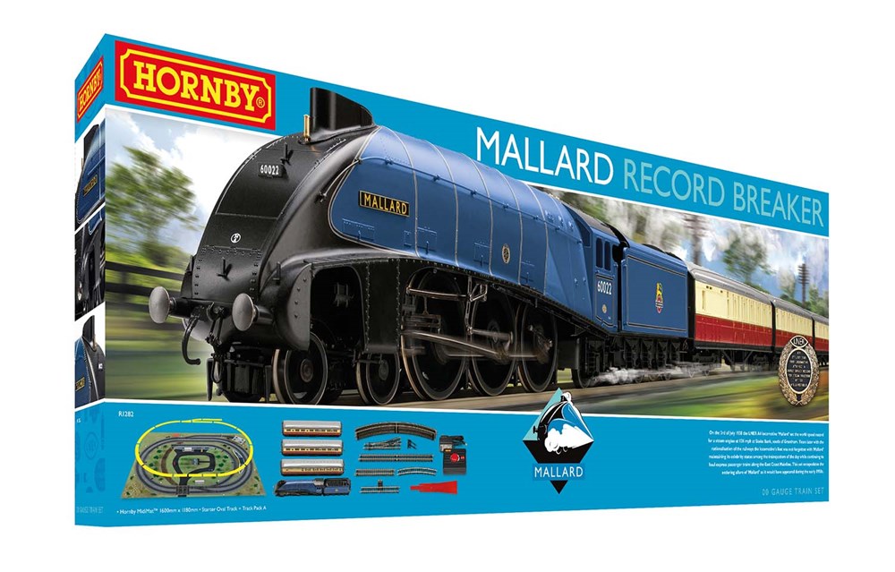 Hornby R1282 OO Mallard Record Breaker Train Set - Era 3