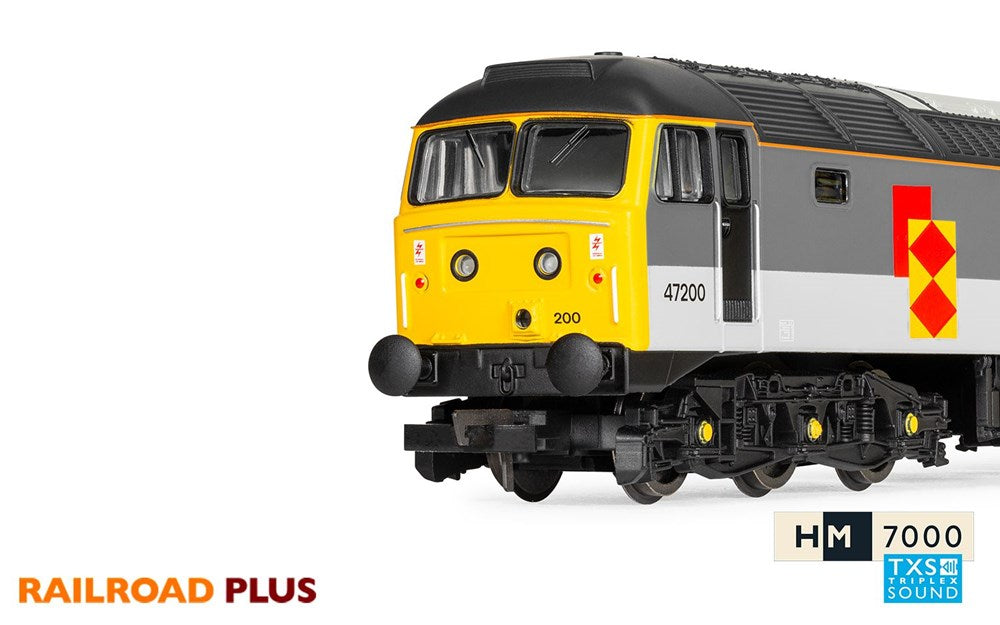 Hornby R30321TXS OO RailRoad Plus BR Railfreight, Class 47, Co-Co, 47188 - Era 8 (Sound Fitted)