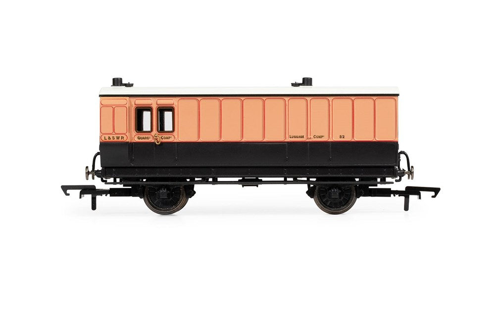 Hornby R40295 OO LSWR, 4 Wheel Coach, Passenger Brake, 82 - Era 2