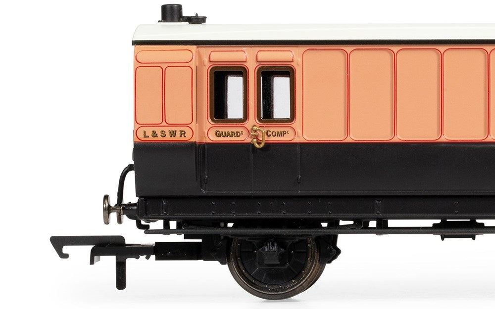 Hornby R40295 OO LSWR, 4 Wheel Coach, Passenger Brake, 82 - Era 2