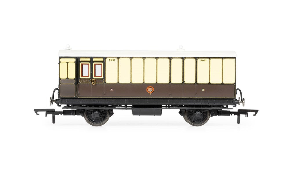 Hornby R40310 OO GWR, 4 Wheel Coach, Passenger Brake, 505 - Era 2/3