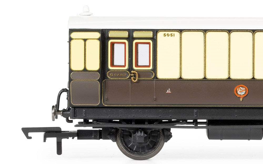 Hornby R40310 OO GWR, 4 Wheel Coach, Passenger Brake, 505 - Era 2/3