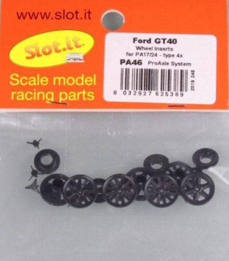 Slot.it PA46 Wheel Inserts GT40 type unpainted for PA17/24 (4x)