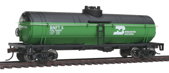 Walthers Trainline 931-1440 HO Tank Car Burlington Northern (Cascade Green, black, white)