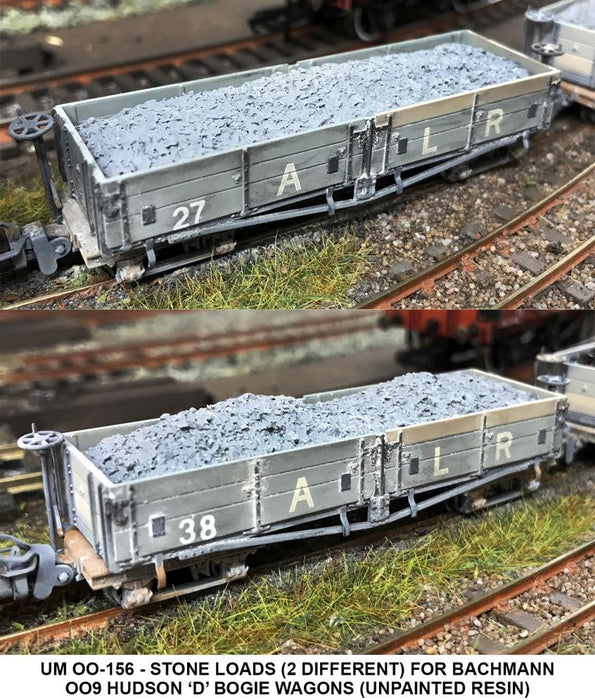 Unit Models 156 OO9 Stone Loads (2) - to fit Bachmann Hudson 'D' wagons